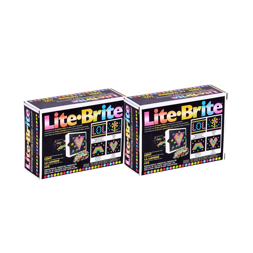 New 2 Pack Lite-Brite Mini 90 Pieces Each Travel Battery Powered